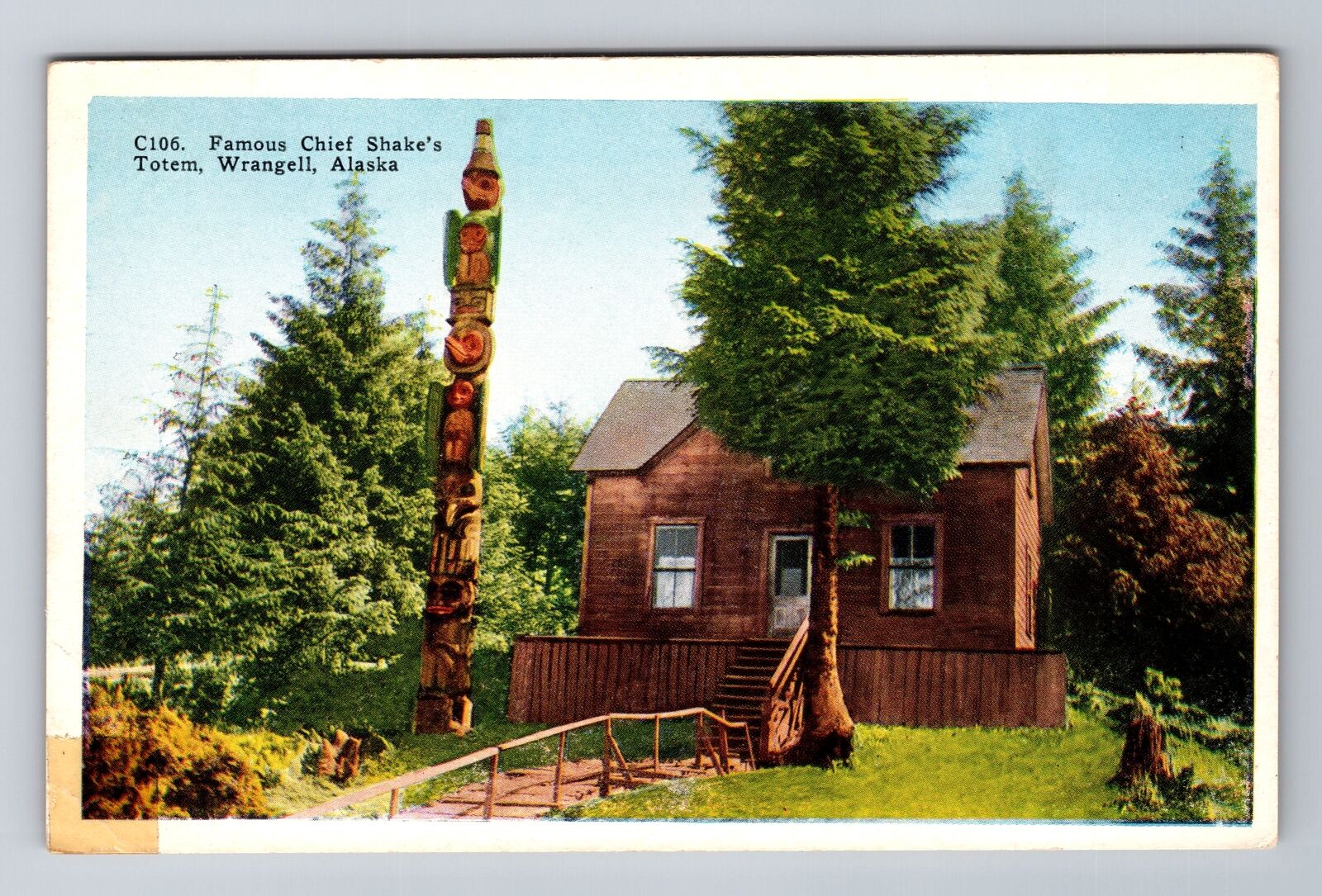 Wrangell AK-Alaska, Famous Chief Shake\'s Totem, Antique, Vintage Postcard