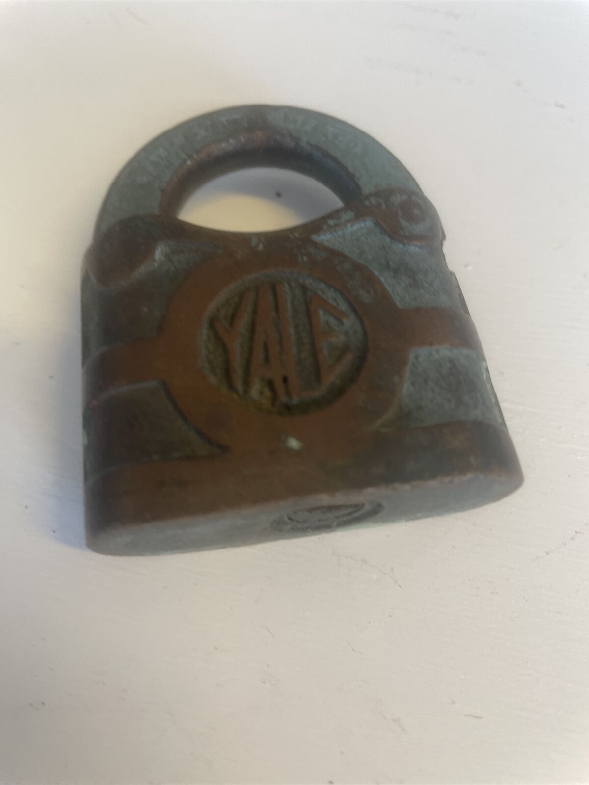 vintage antique  Yale &Towne Clover Padlock Brass industrial padlocks  1800s