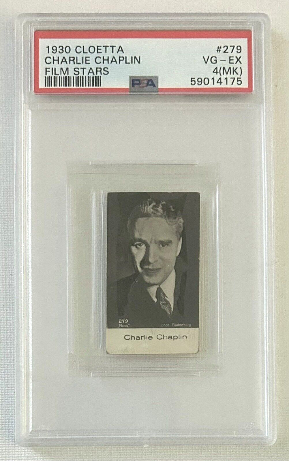 Charlie Chaplin 1930 Cloetta Film Stars Movie Star #279  Comic actor PSA 4 (MK)