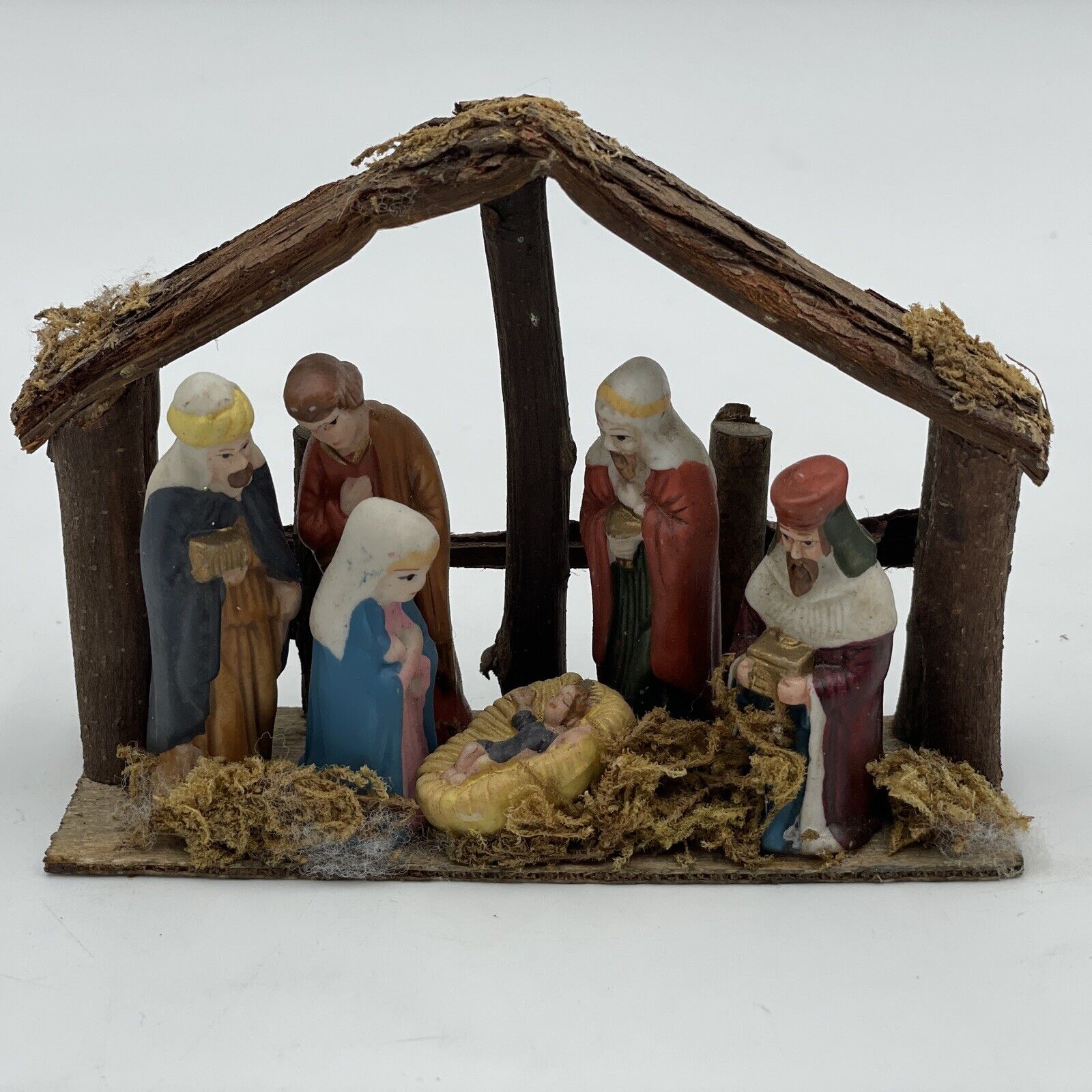 Vintage Mini Handmade Nativity Scene Baby Jesus Christmas Catholic Mary God