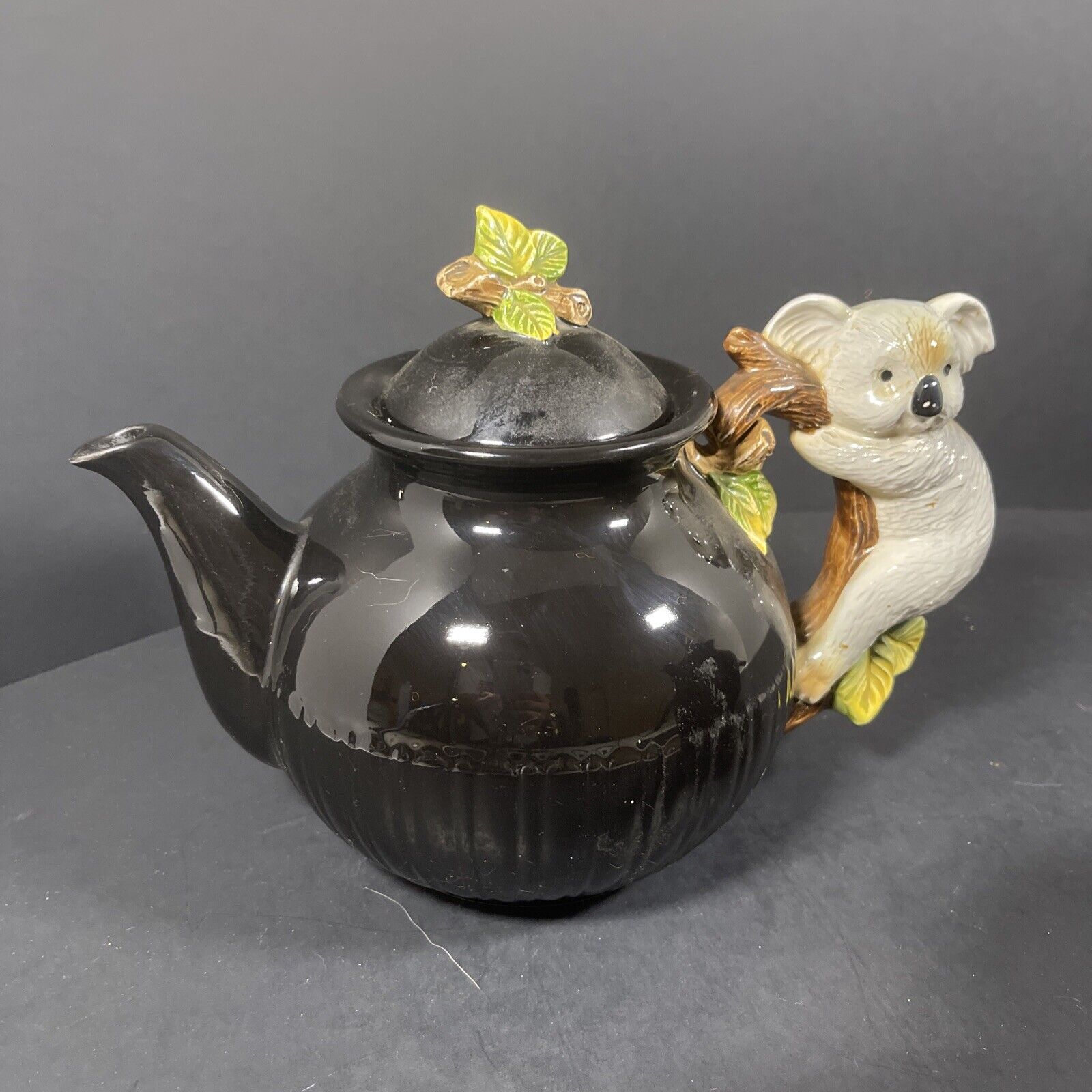 Vintage 1990 Vandor Koala Teapot Very Nice Black - Collectible