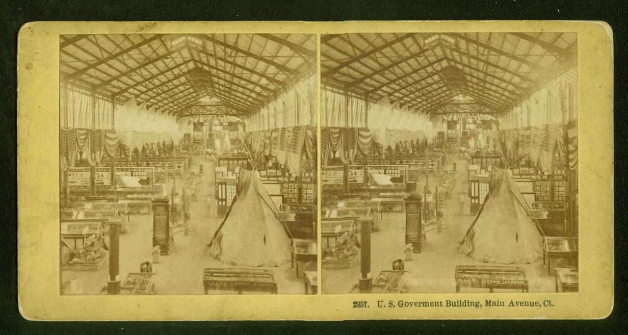 a872, Kilburn Brothers Stereoview, #2357, US Government Building, Interior, 1876