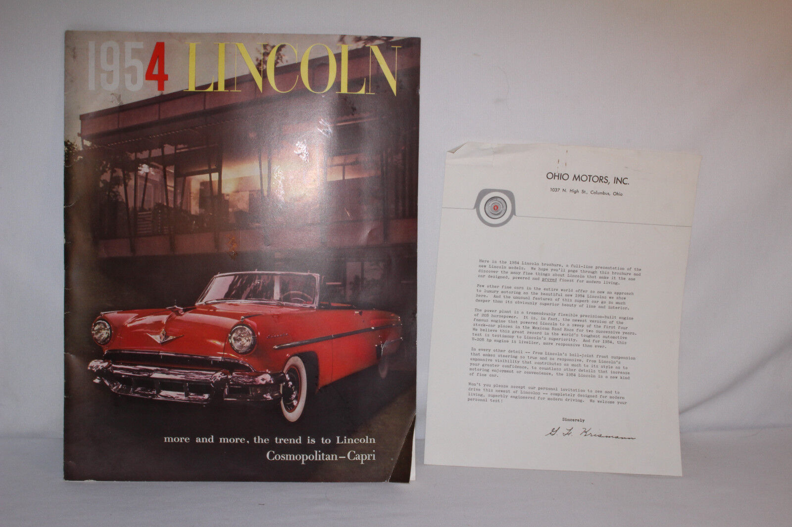 1954 Lincoln Large  Catalog Brochure, Nice Original