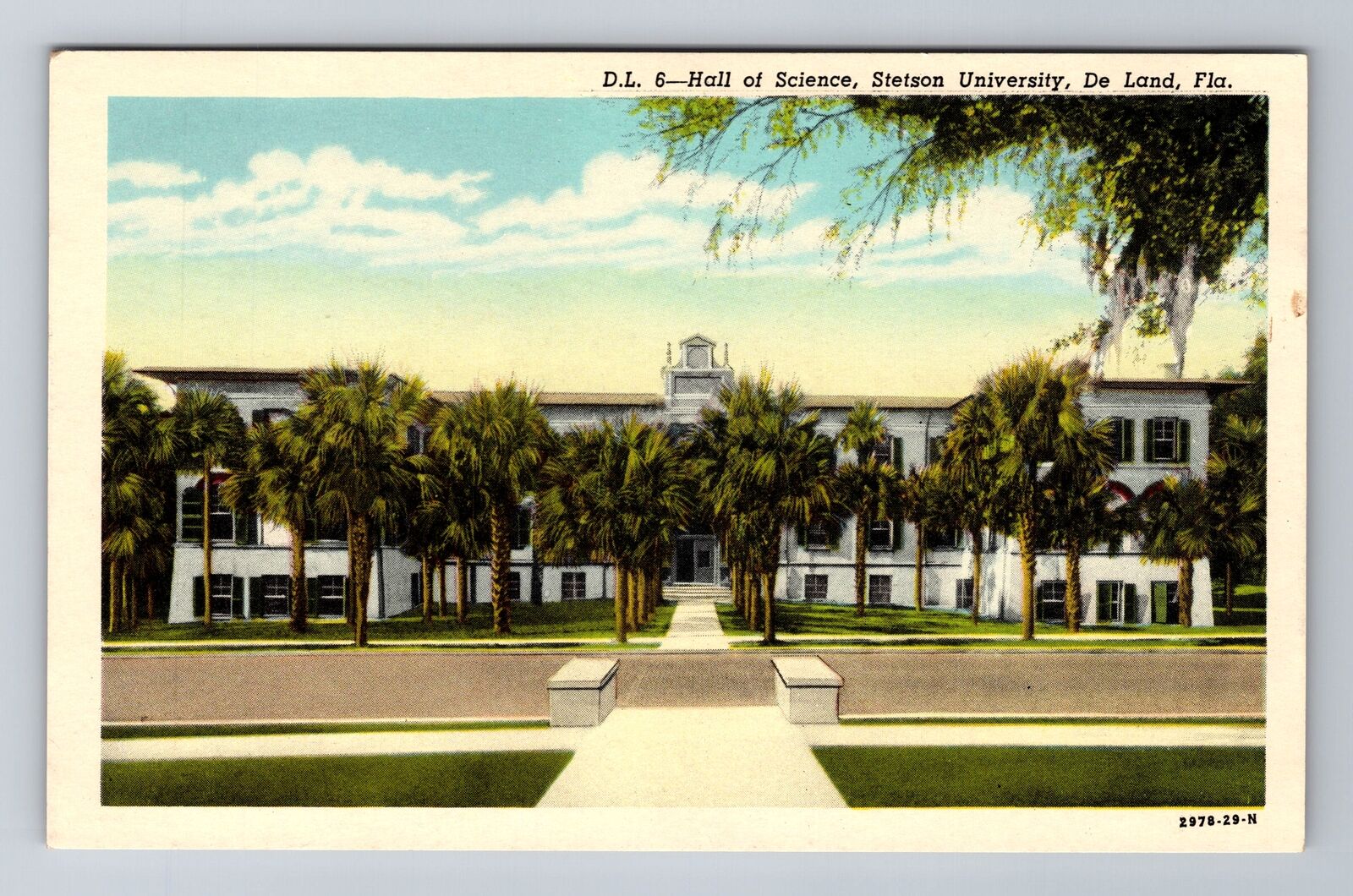 Deland FL-Florida, Stetson University Hall of Science, Vintage Souvenir Postcard