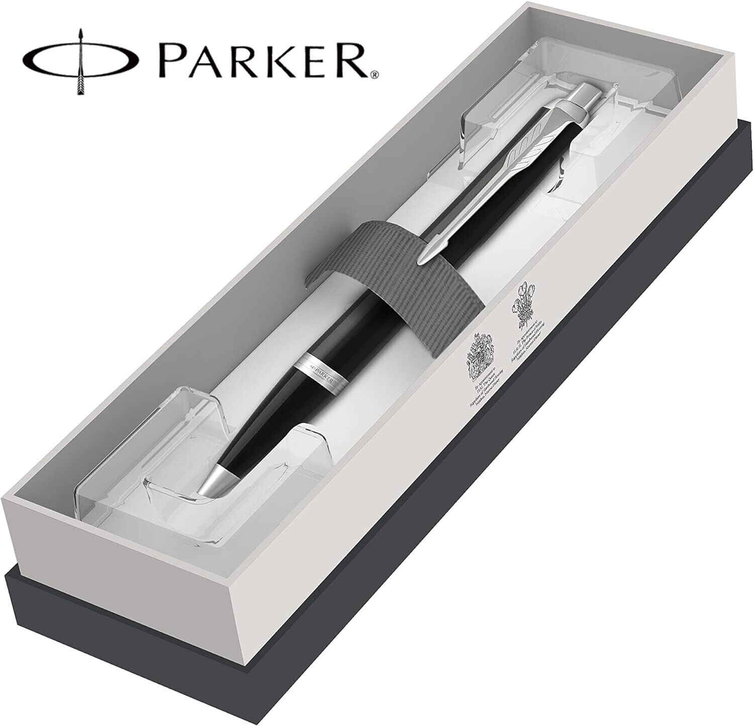 Parker IM  Matte Black Chrome Trim Ballpoint Pen Black Ink New In Box #2150846