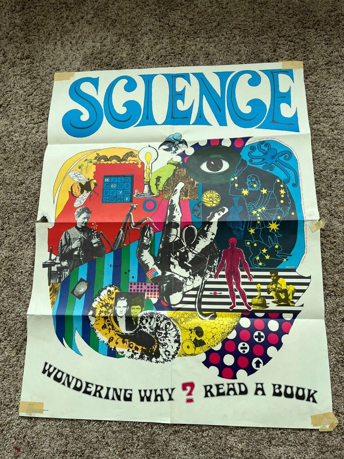 Vintage Original 1968 Library Classroom Poster Scholastic Adventure - Science