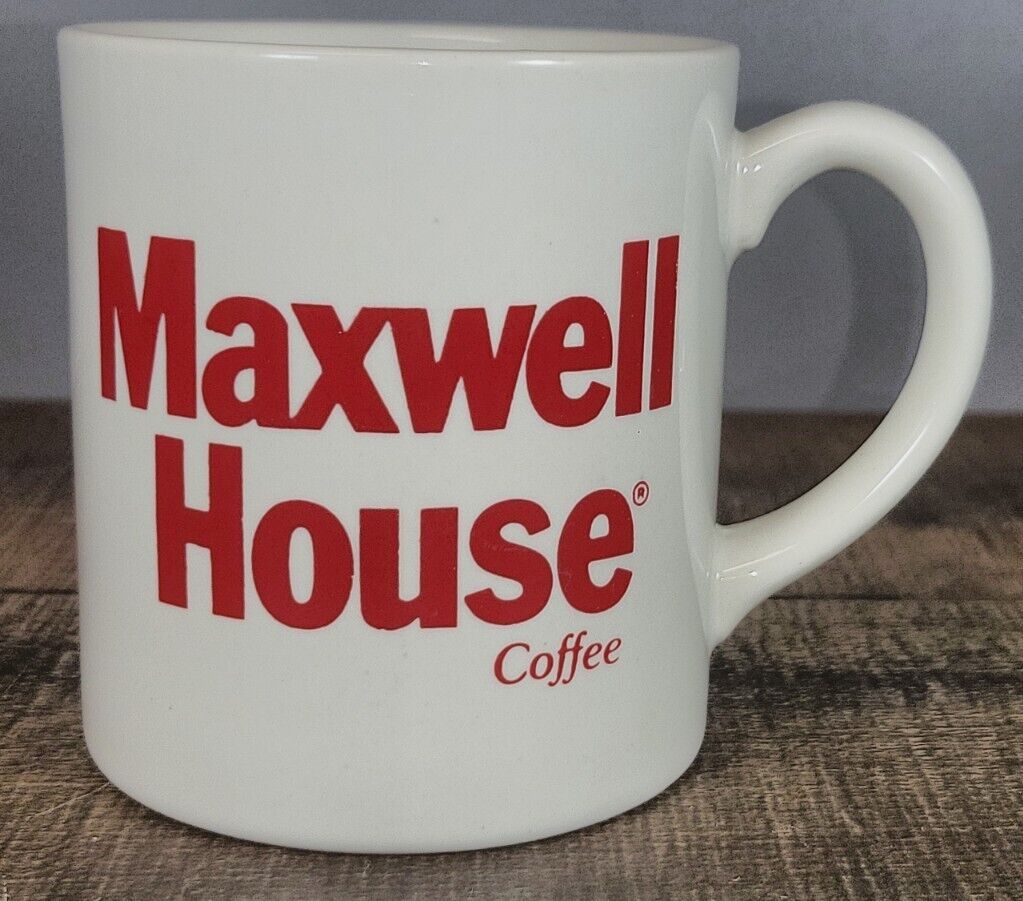 Vintage Maxwell House Coffee Mug White with Red Letters 