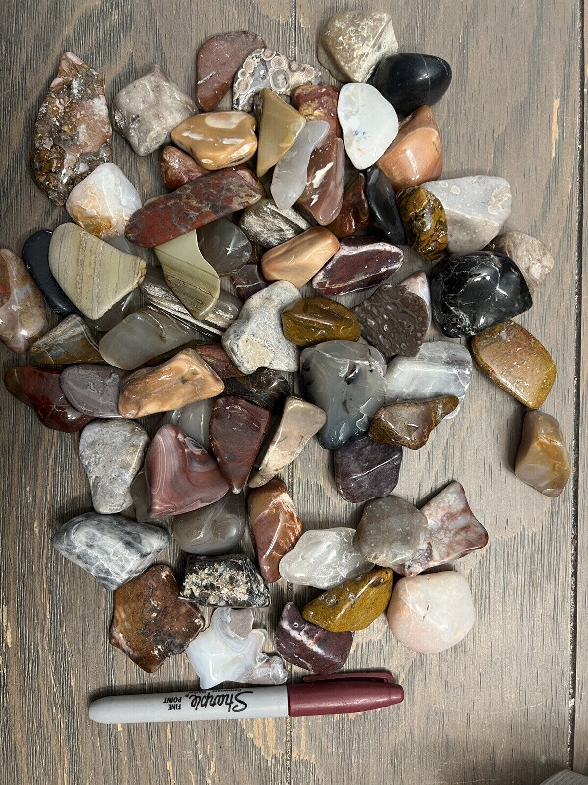 3lb Mixed Lot Polished Rocks - Tumbled Stones  Mix old stock c
