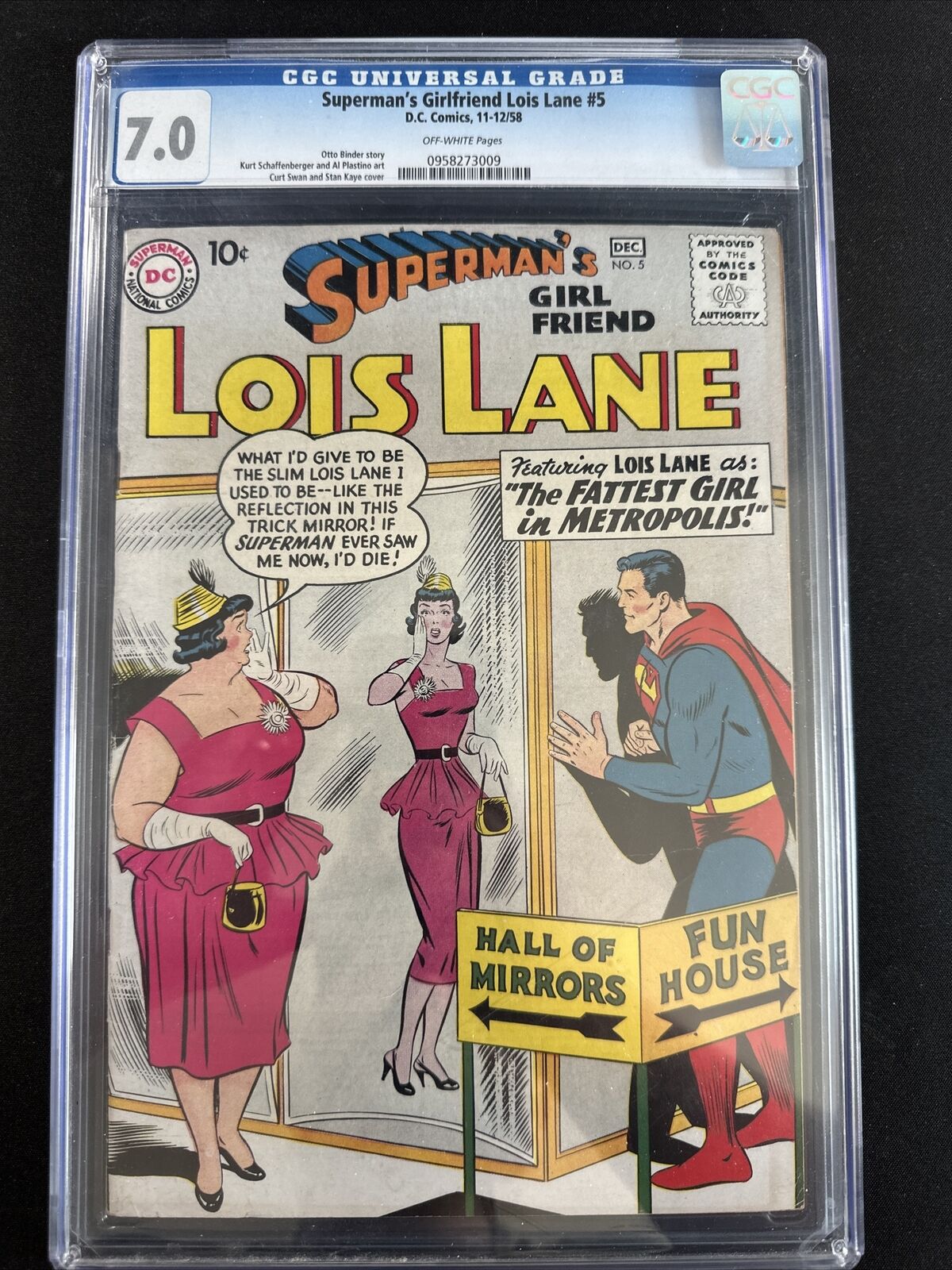 Superman\'s Girl Friend Lois Lane #5 CGC 7.0 Off White Old Case Silver Age 1958