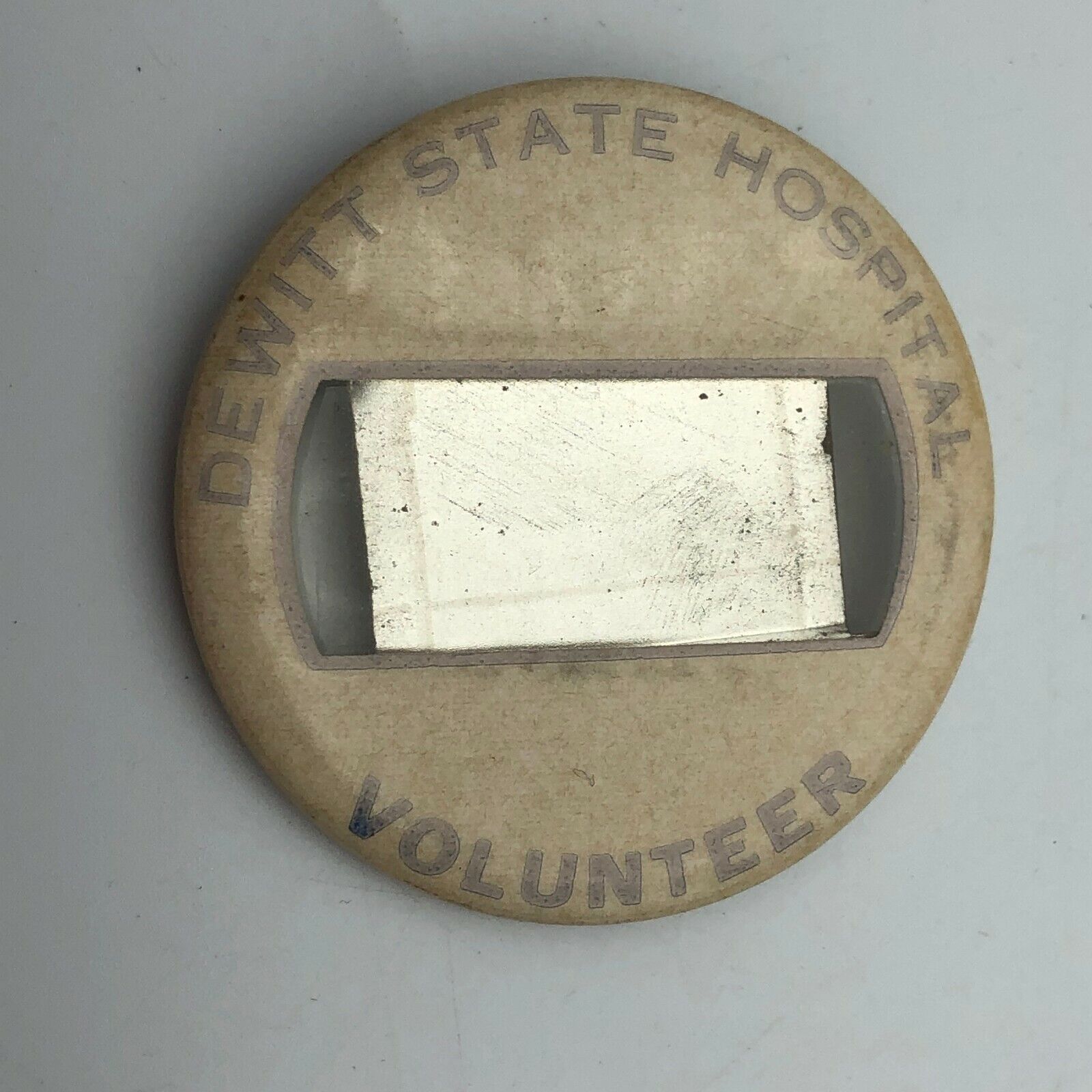 DeWitt State Hospital Pinback War (Closed) Un-named Volunteer Pin Scarce Vintage