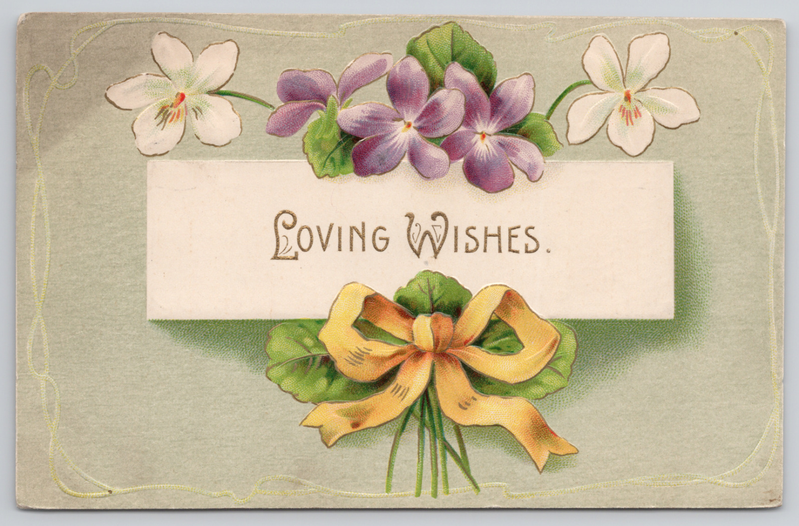 Postcard Loving Wishes Flowers Posted 1911 Embossed Divided Back