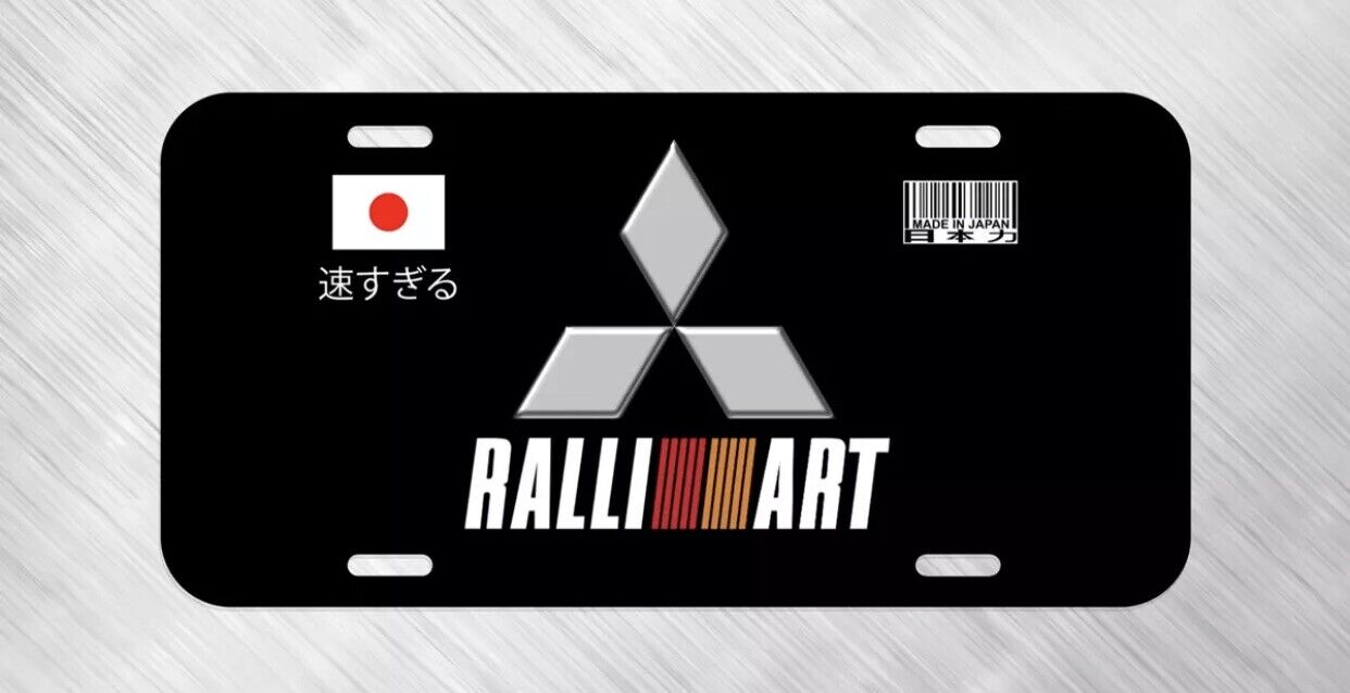 Mitsubishi RalliArt Japan JDM Drift License Plate Auto Car Tag  