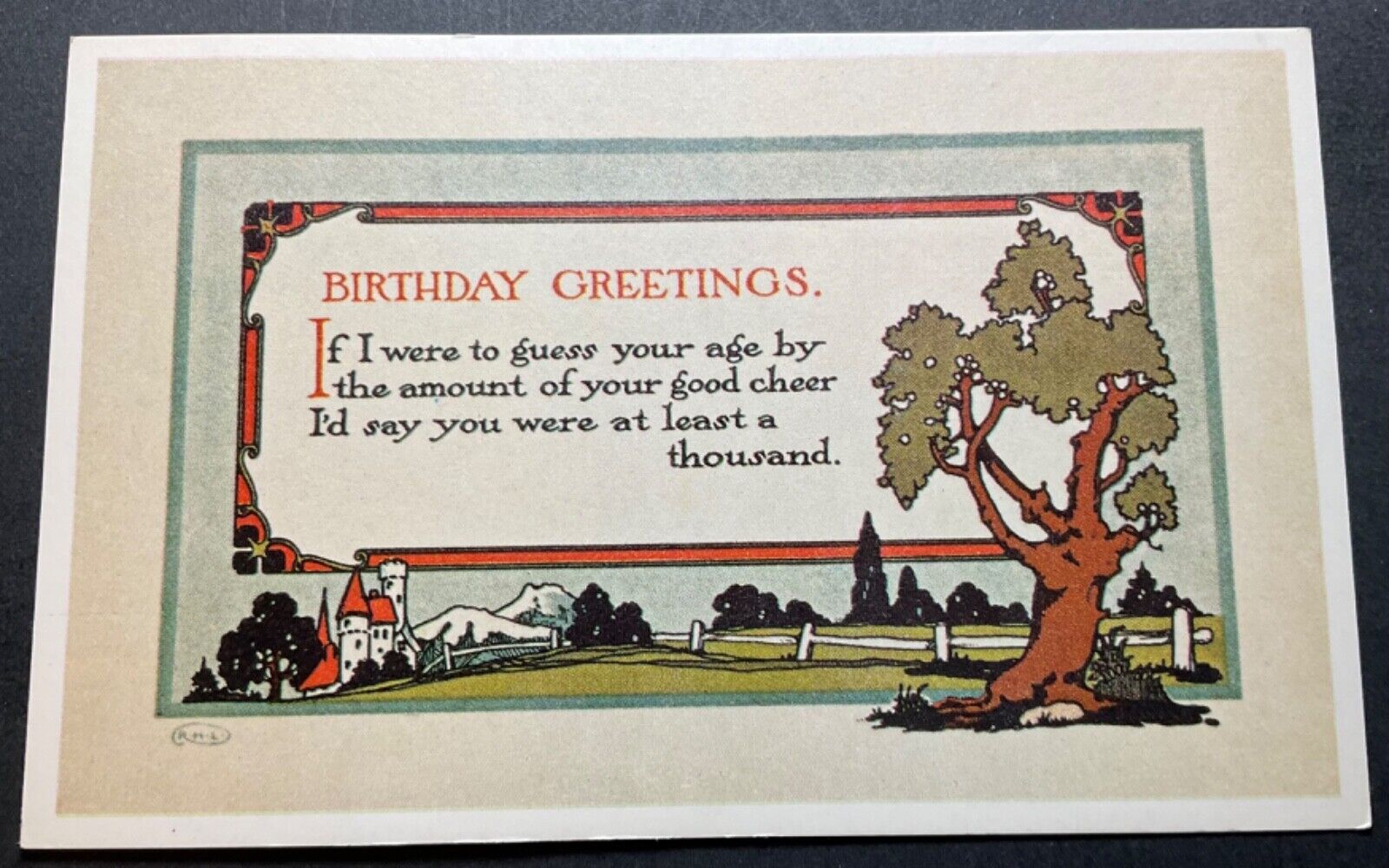 Greetings Postcard Birthday Greetings I’d say you were at least a thousand
