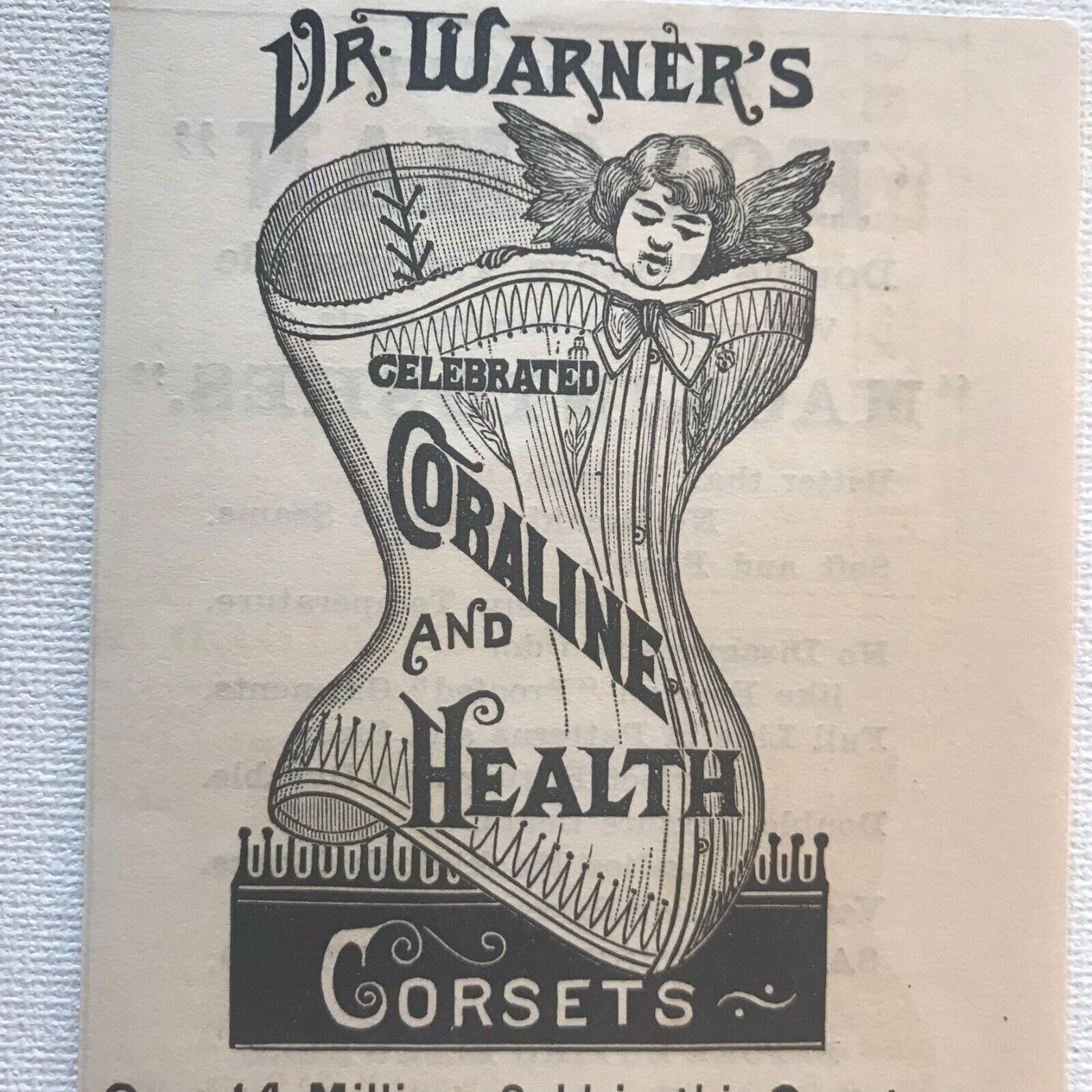 1880s-90s Dr. Warner\'s Corset\'s Victorian Print Ad / 2T1-68A