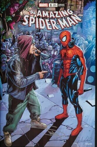 THE AMAZING SPIDER-MAN (2022) #1 EMINEM VARIANT Comic Book SIGNED COMIC IN HAND