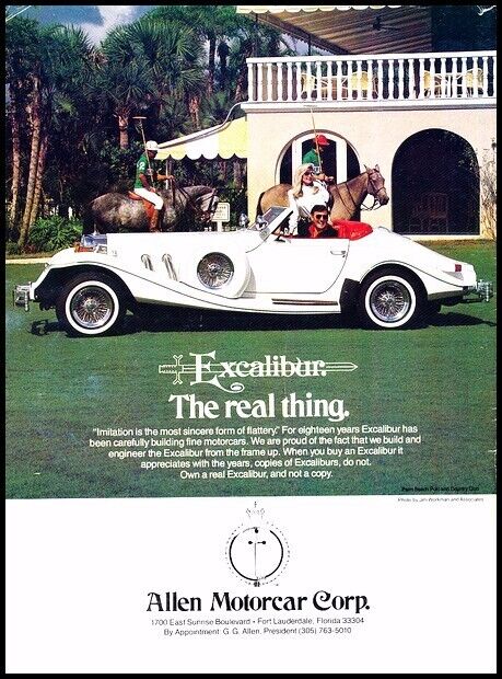 1980 1981 Excalibur Roadster Vintage Advertisement Car Print Ad D126