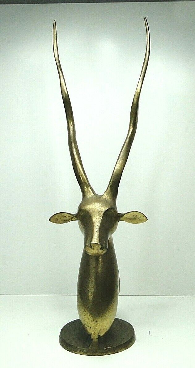 Brass Decor Antelope Gazelle Statue Mid Century Sculpture Hollywood Regency 21