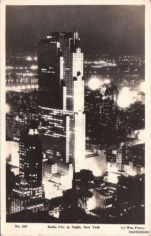  Postcard RPPC Radio City at Night New York NY