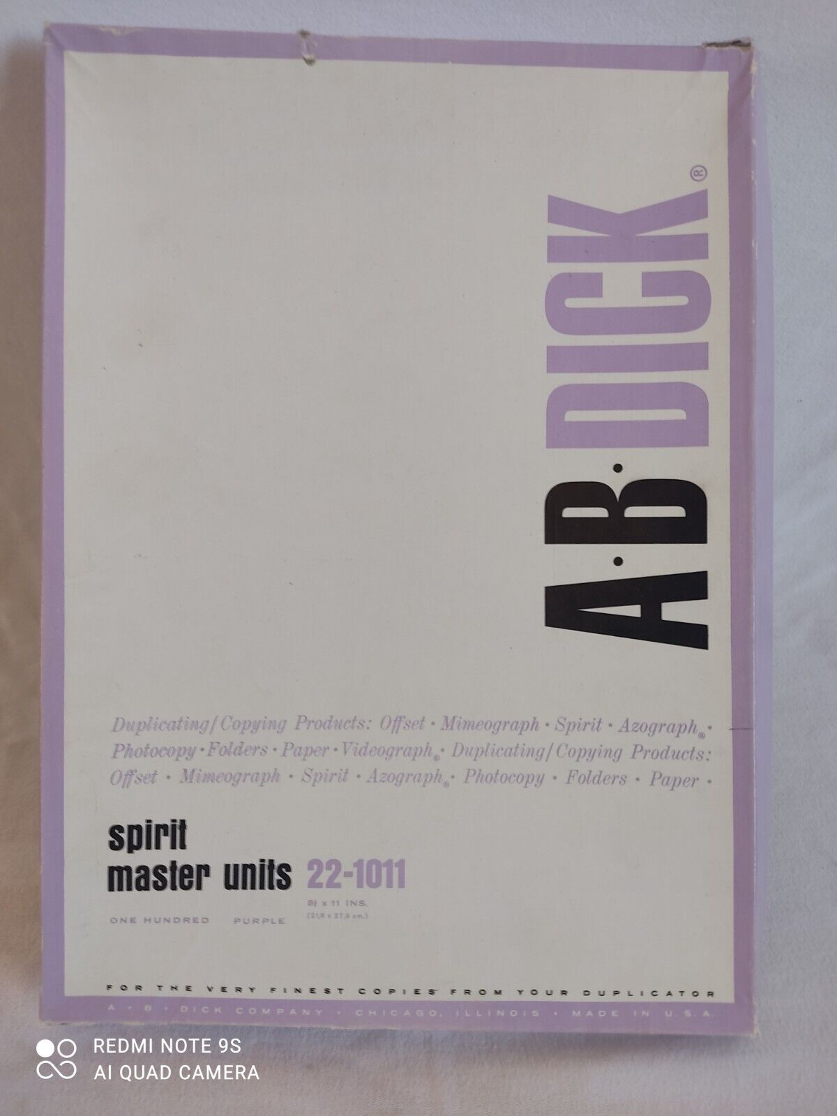 Vintage AB Dick Mimeograph Duplicating Sheets. Spirit Master Units. 22-1011.