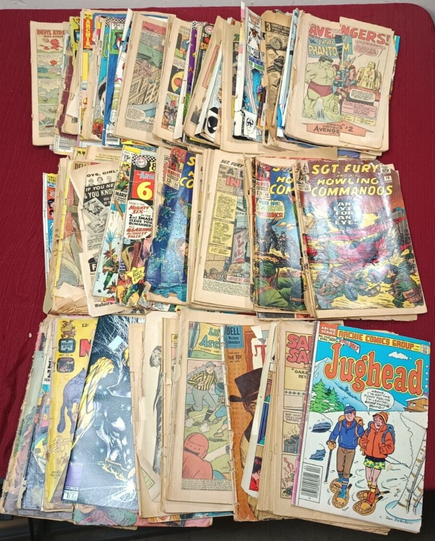 Vintage Comic Book Lot. About 65 Comics - All Different Comics *POOR CONDITION*