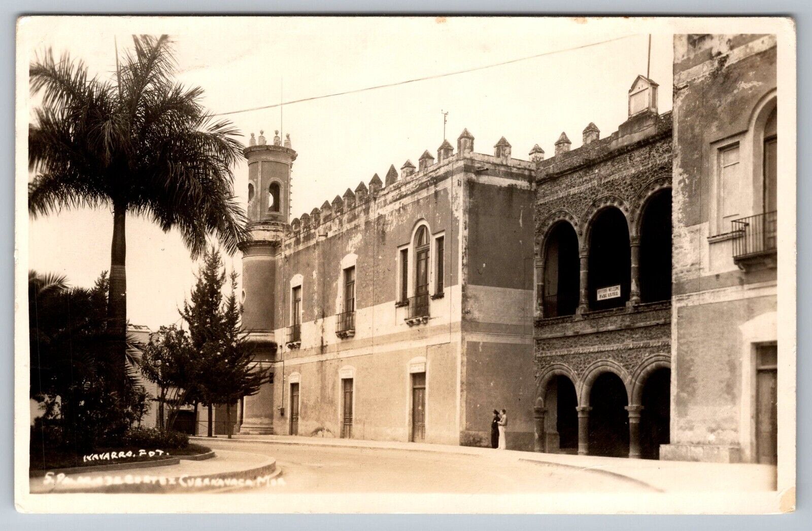 Palace Of Cortes. Cuernavaca Morelos Mexico Real Photo Postcard. RPPC