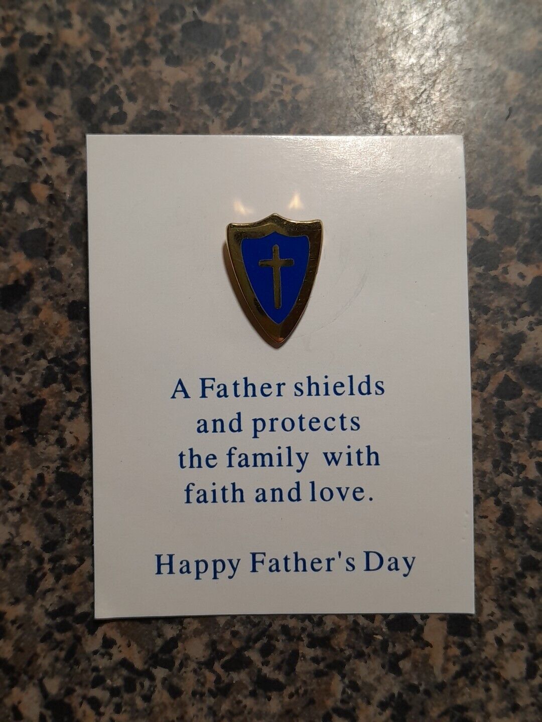 Happy Father\'s Day Cross Shield Pin