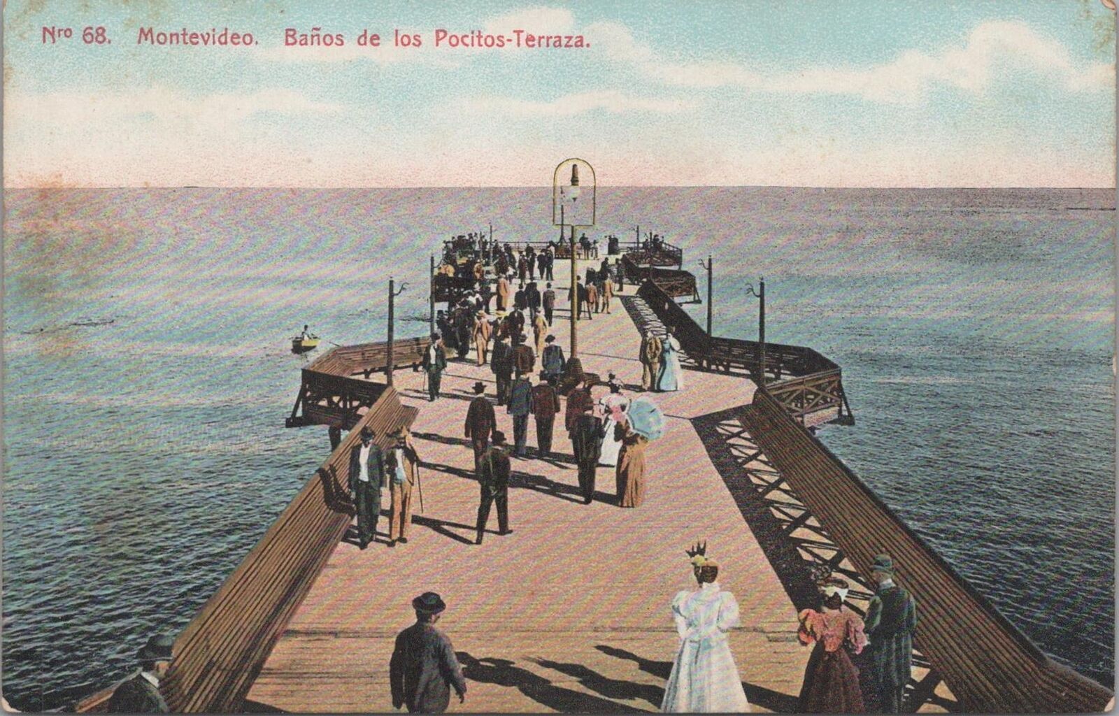 Postcard Baños de Los Pocitos-Terrazza Montevideo Uruguay 
