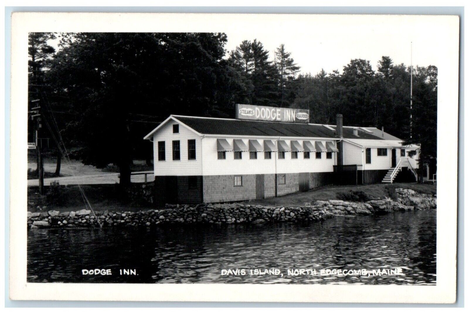 c1950's Dodge Inn Davis Island North Edgecomb Maine ME RPPC Photo Postcard
