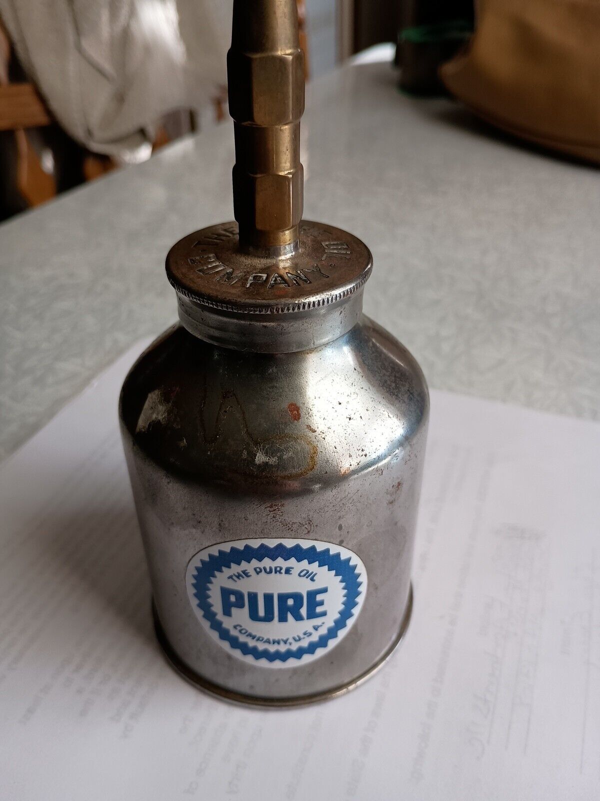 PURE OIL 40S 50S 60S VINTAGE GAS STATION Oiler