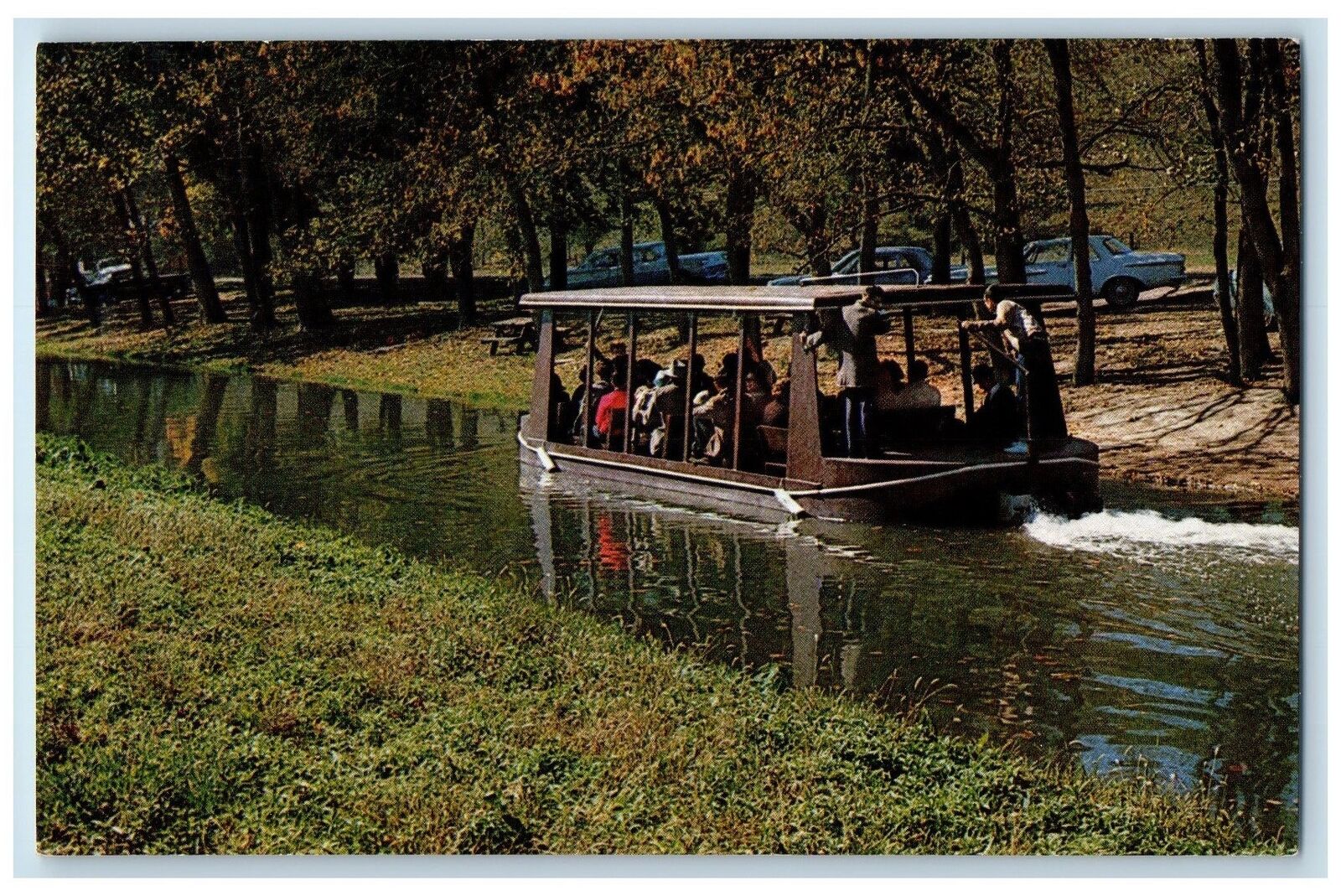 c1960's Replica Old-Tie Canal Boat Whitewater Canal Metamora Indiana IN Postcard