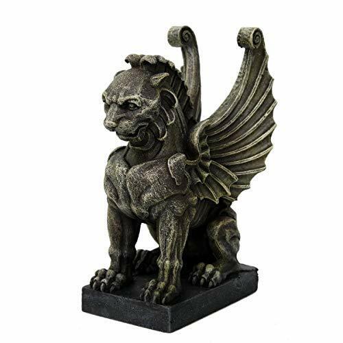 Ebros Gift Winged Lion Gargoyle Home Decorative Resin Figurine 6.25\