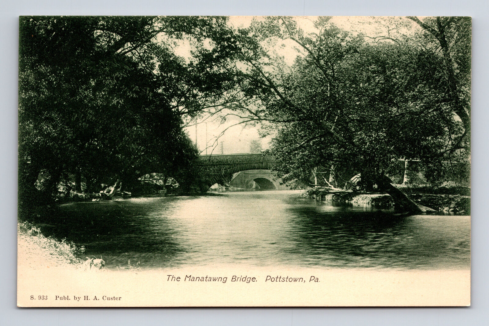 Scenic View of The Manatawny Bridge Pottstown PA H A Custer S Langsdorf Postcard