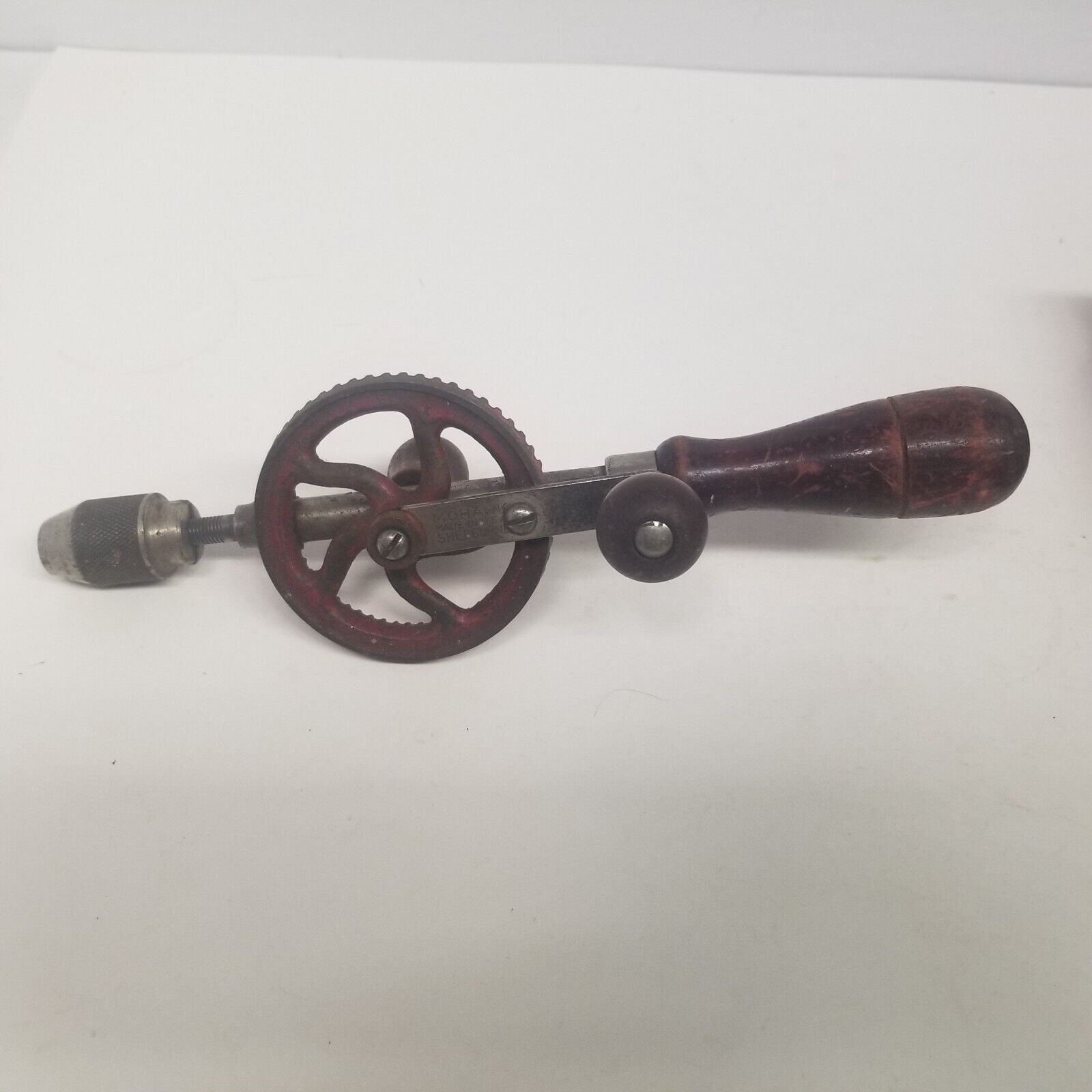 Vintage Mohawk Brand Egg Beater Style Hand Drill, Turns Freely, Chuck Opens