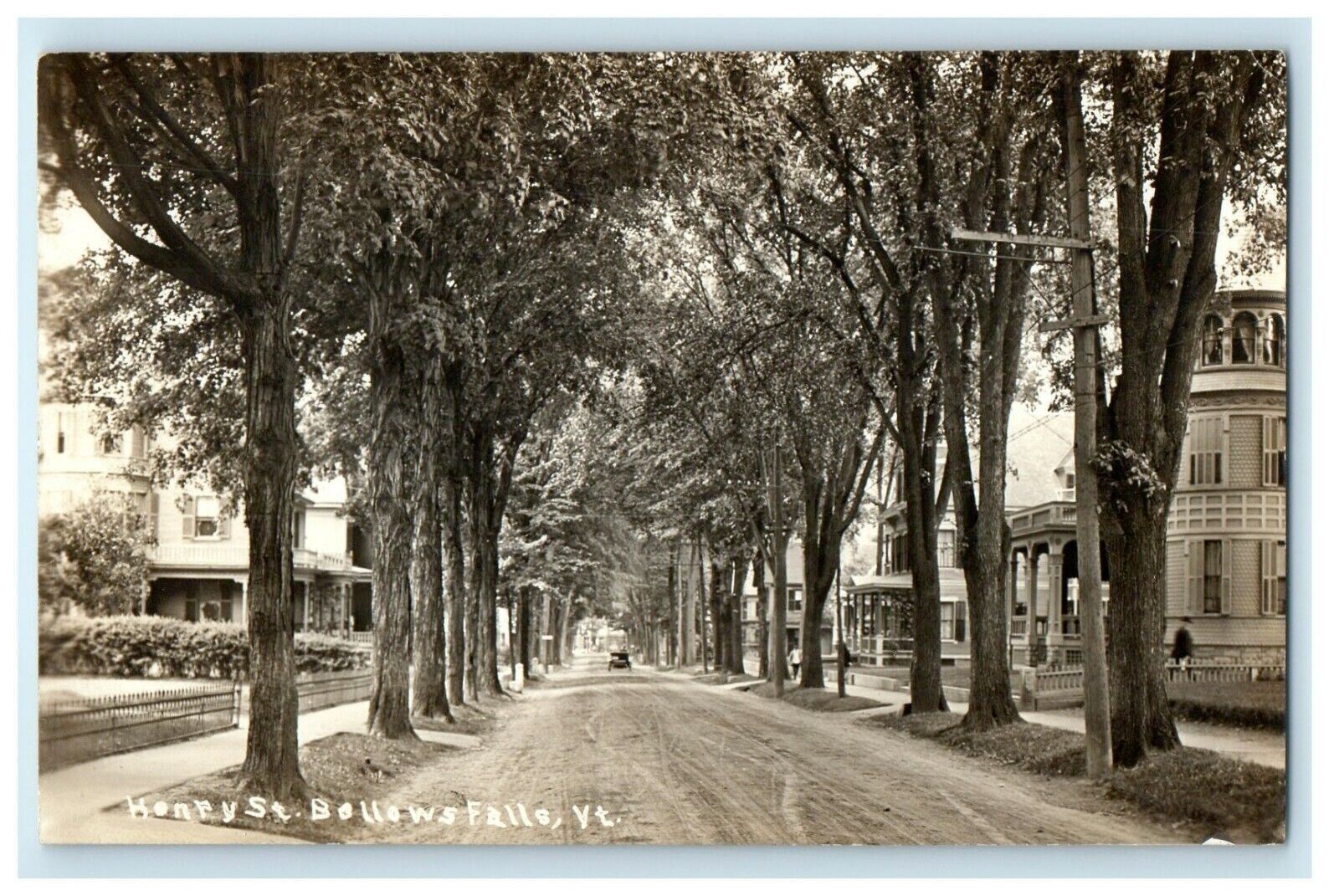 c1910\'s View Of Henry Street Bellows Falls Vermont VT RPPC Photo Postcard