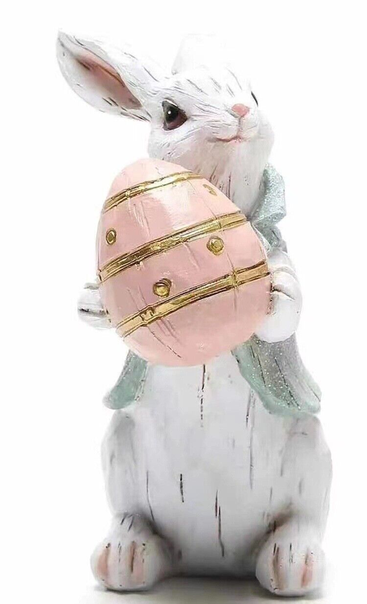 1PCS Easter Rabbit Holding Eggs Ornaments Easter Bunny Holding Carrots Ornaments