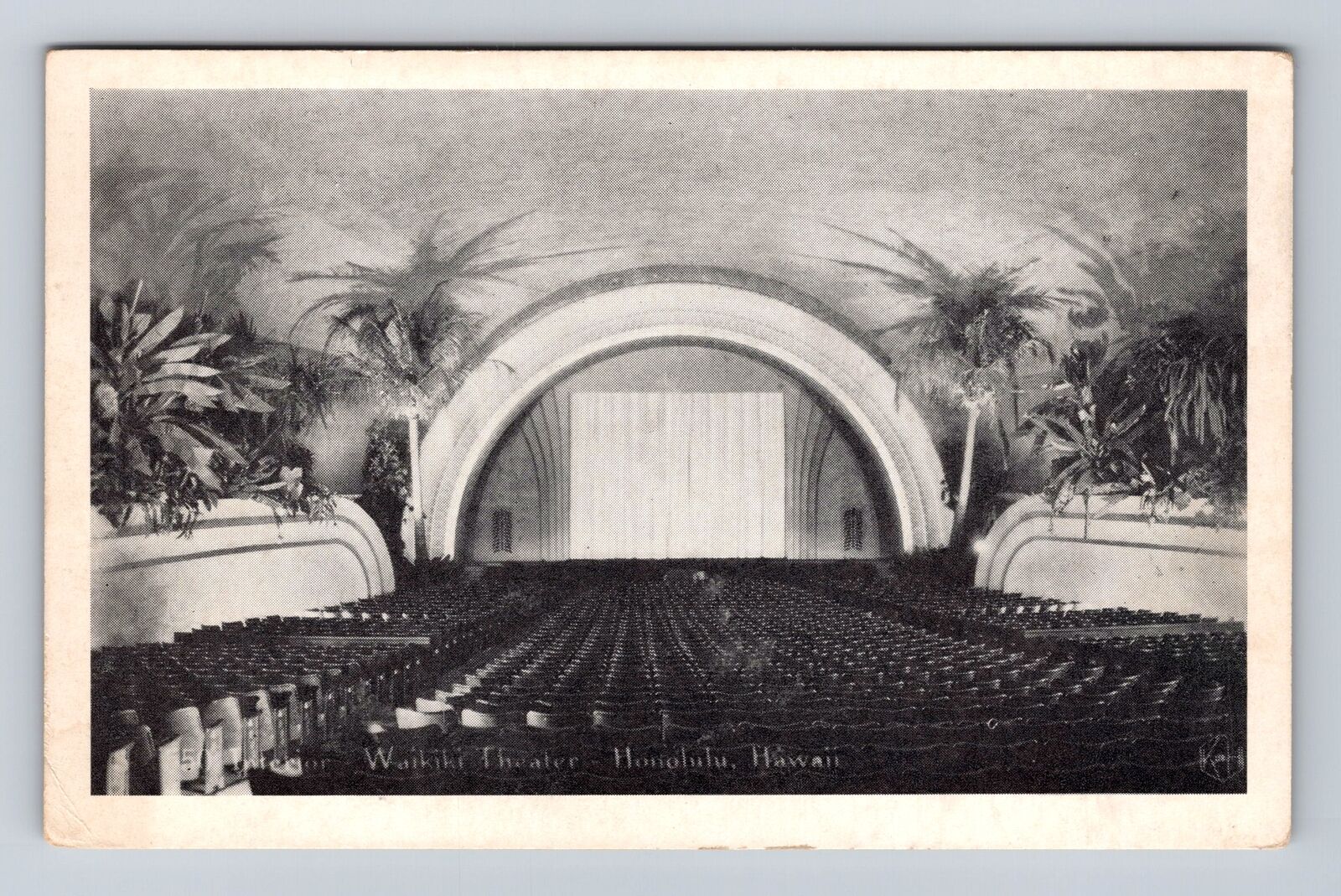 Honolulu HI-Hawaii, Interior Of Waikiki Theater, Antique, Vintage Postcard