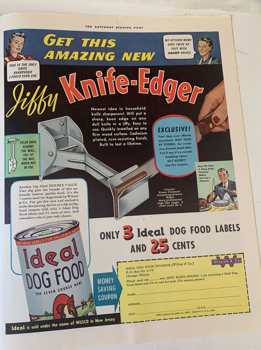 1964 Ideal Dog Food Ad - Unusual offer