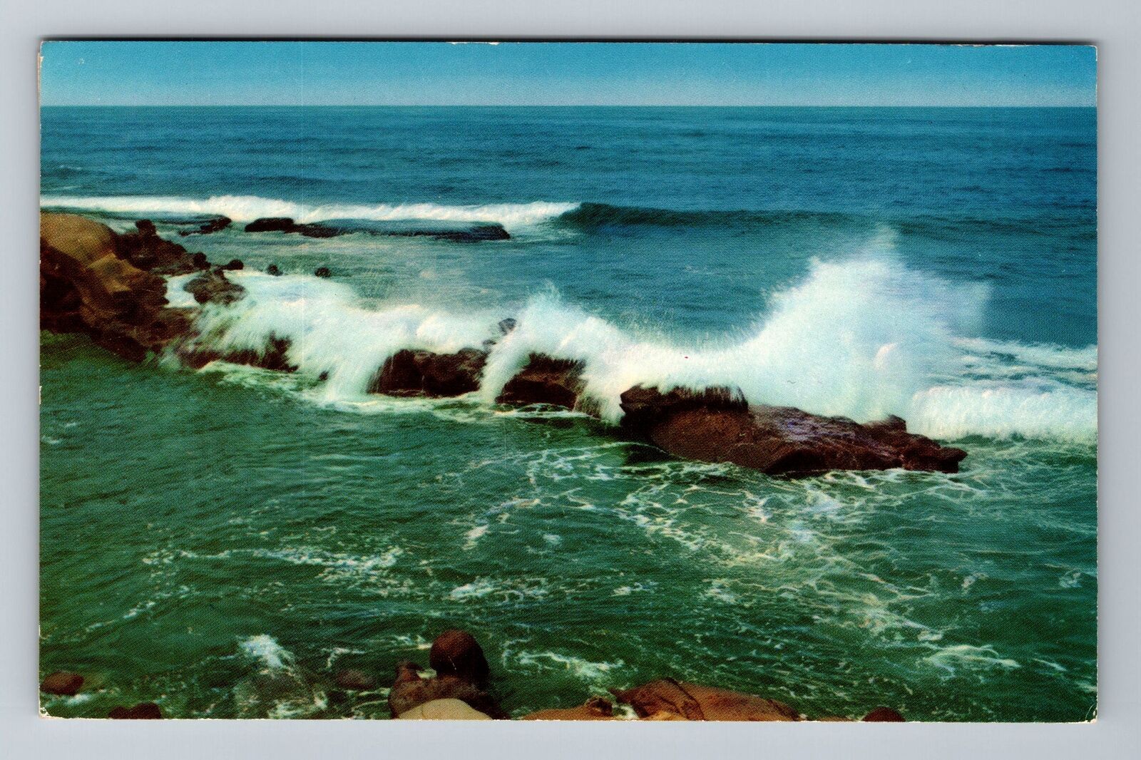 CA-California, Breakers Along Ocean Front, Vintage Postcard