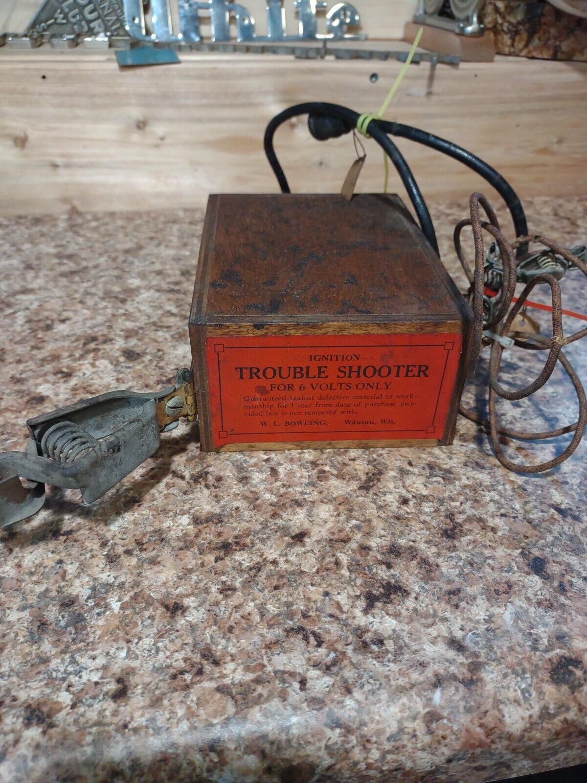 Antique 6v Automotive Ignition Trouble Shooter Tester Complete WL Bowling Wausau