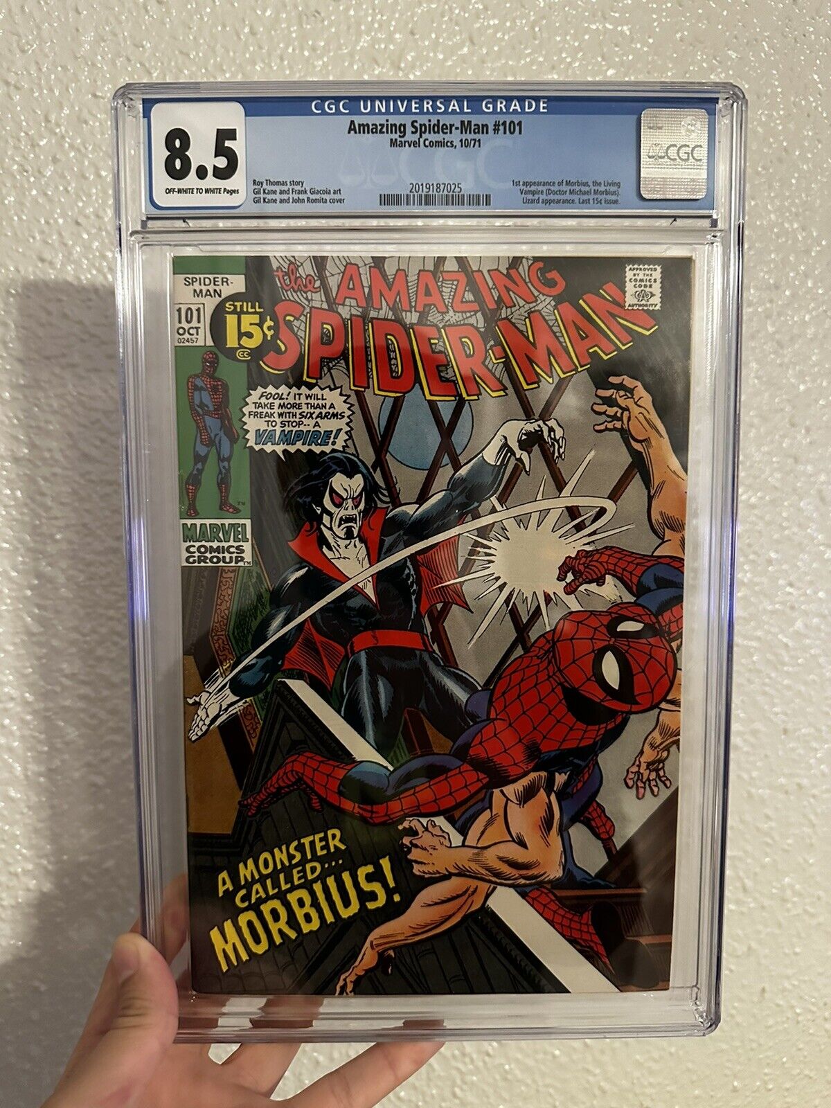 Amazing Spider-man 101 CGC 8.5 OW-W ASM First appearance of Morbius Key Comic