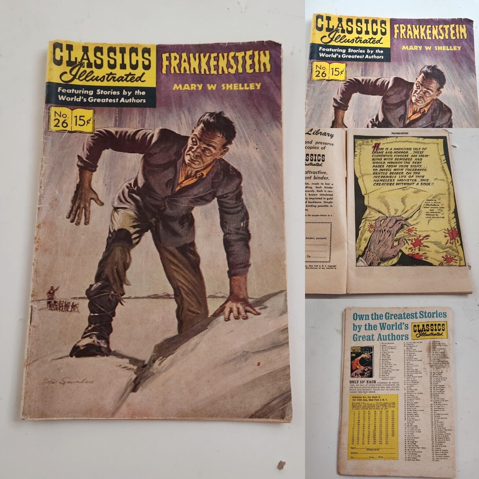 Rare *ERROR* Classics Illustrated Frankenstein # 26 Dec. 1965 Comic Book 15 Cent