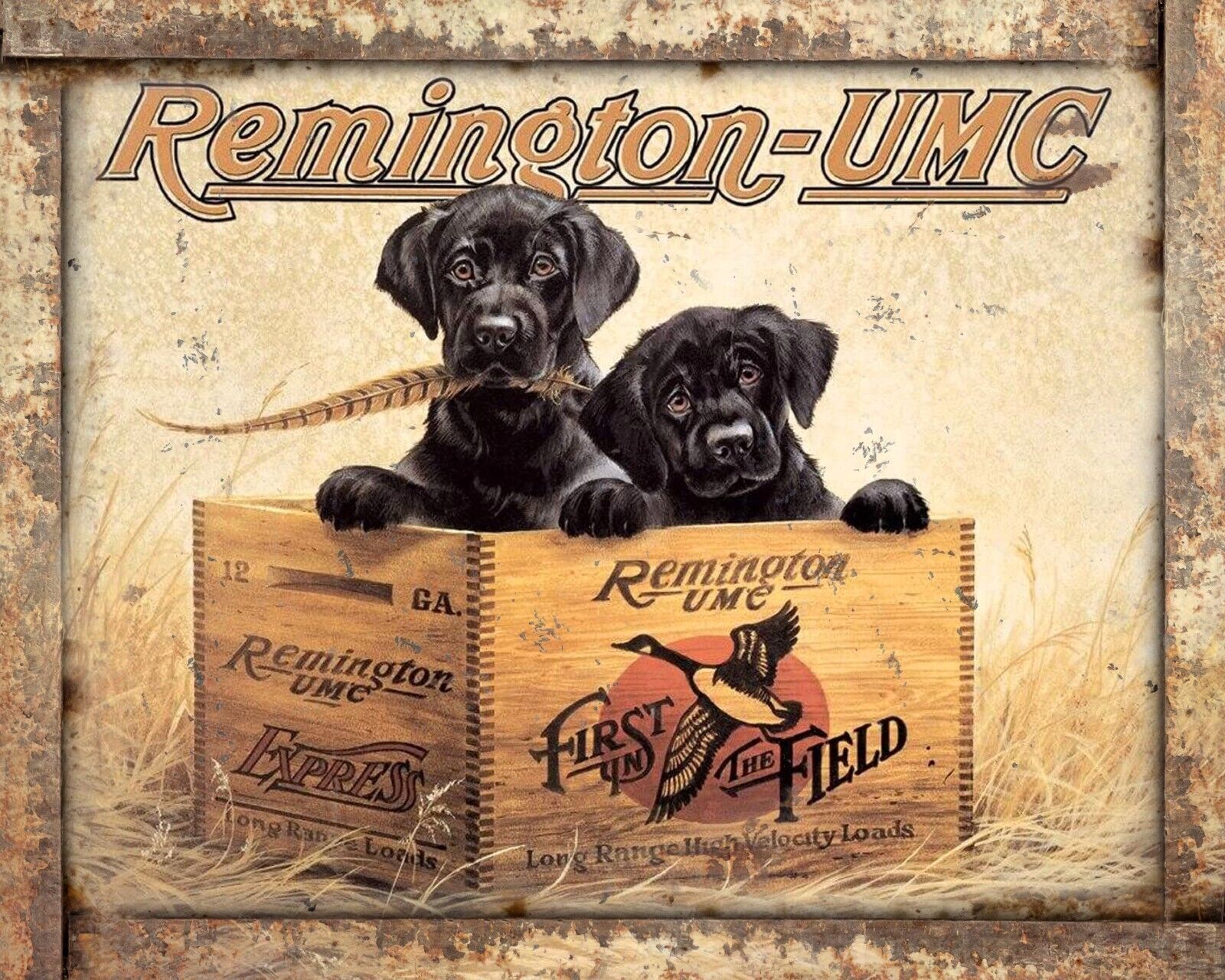 Remington Firearms Hunting 8x10 Rustic Vintage Style Tin Sign Metal Poster