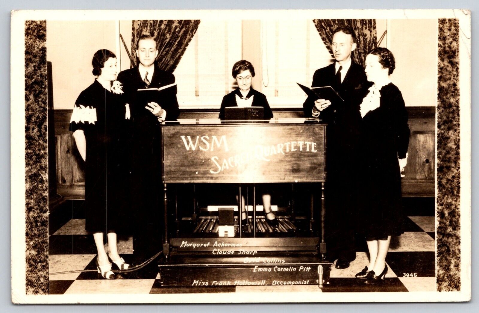 Postcard RPPC 1930s Radio WSM Sacred Quartette Gospel Nashville TN