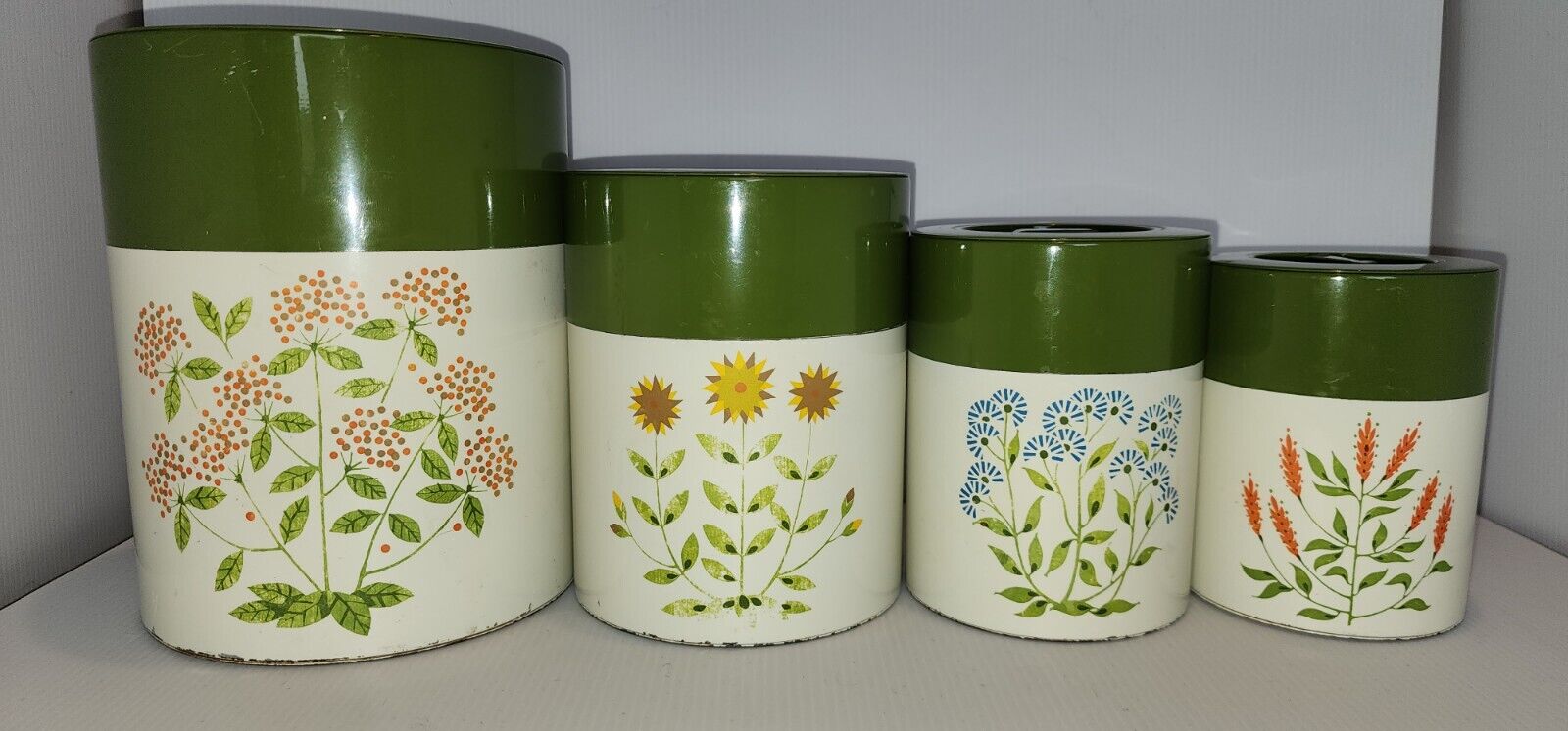 Canister set of (4) hand painted in Japan for Creative Imports inc Vintage rare