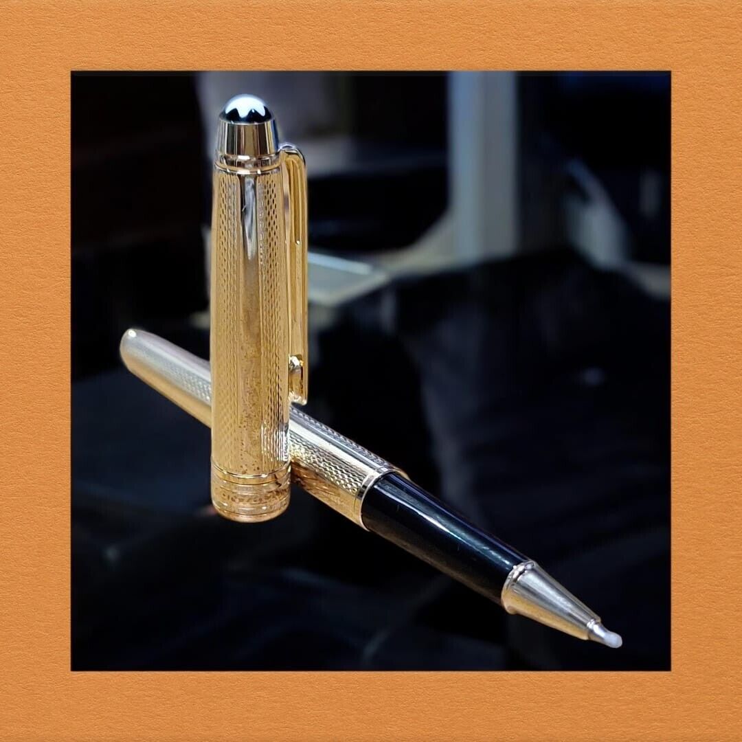 Montblanc Authentic Preowned Pen - Golden Cap, Black Gold, Black Ink & Serial