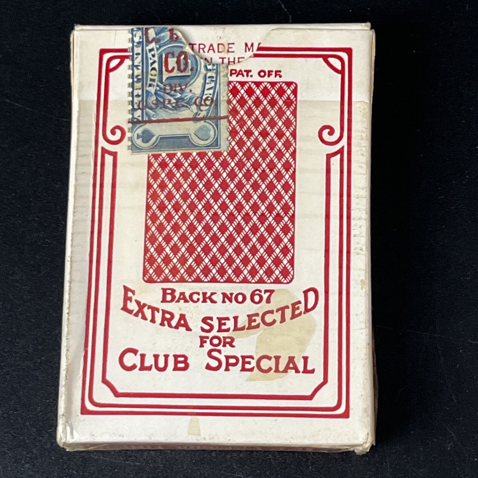 Vintage BEE No 92 Playing Cards Extra Selected Club Special Red Tax Stamp