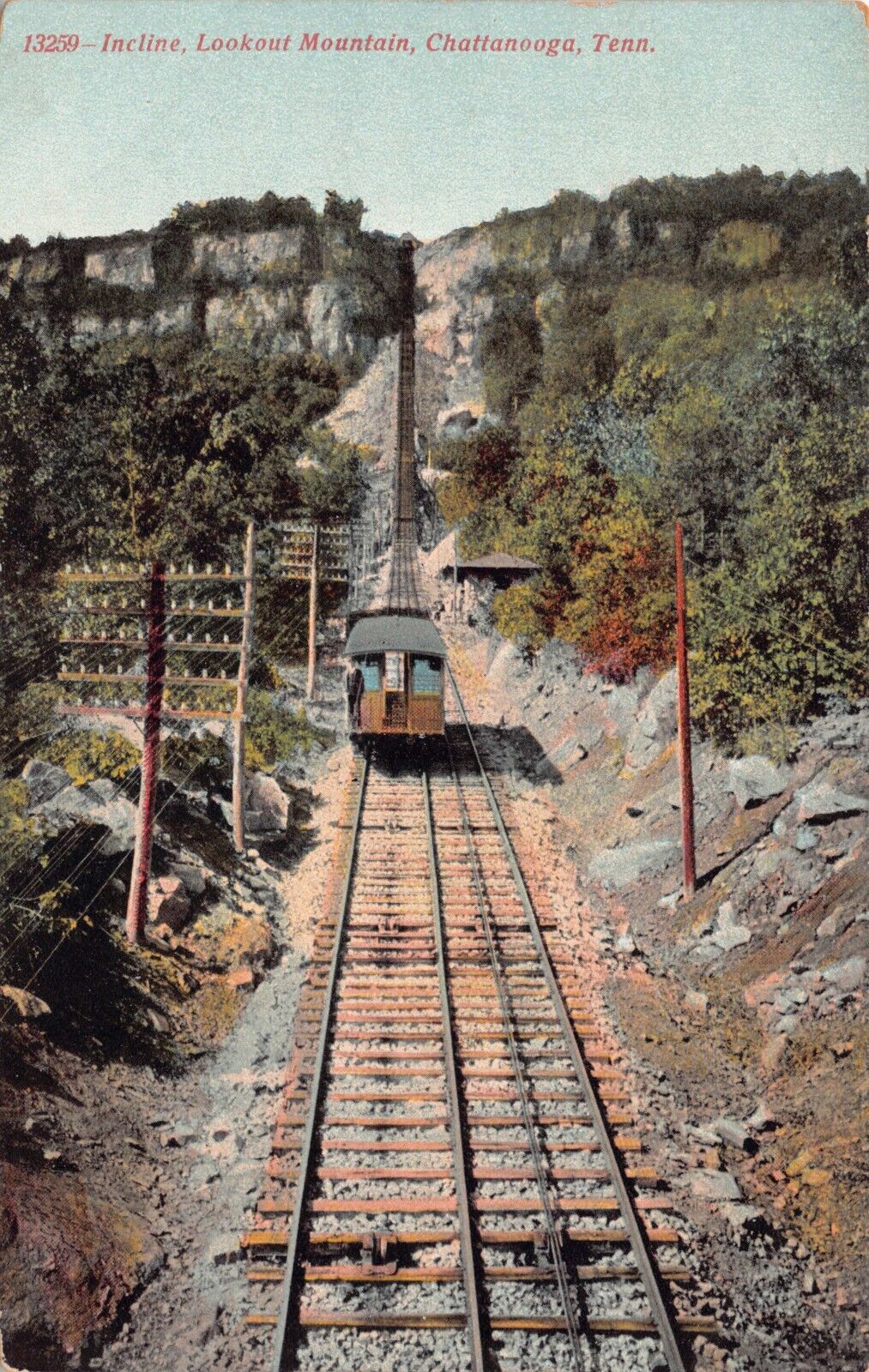 Lookout Mountain Incline Chattanooga Tennessee 1908 Cancel Vtg Postcard CP352
