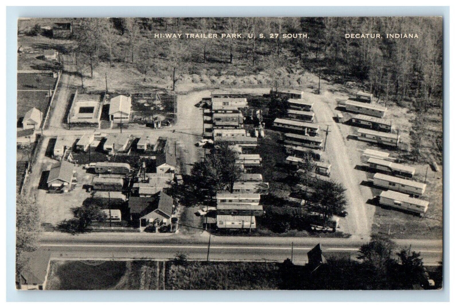 c1930\'s Hi-Way Trailer Park U.S. 27 South Decatur Indiana IN Vintage Postcard