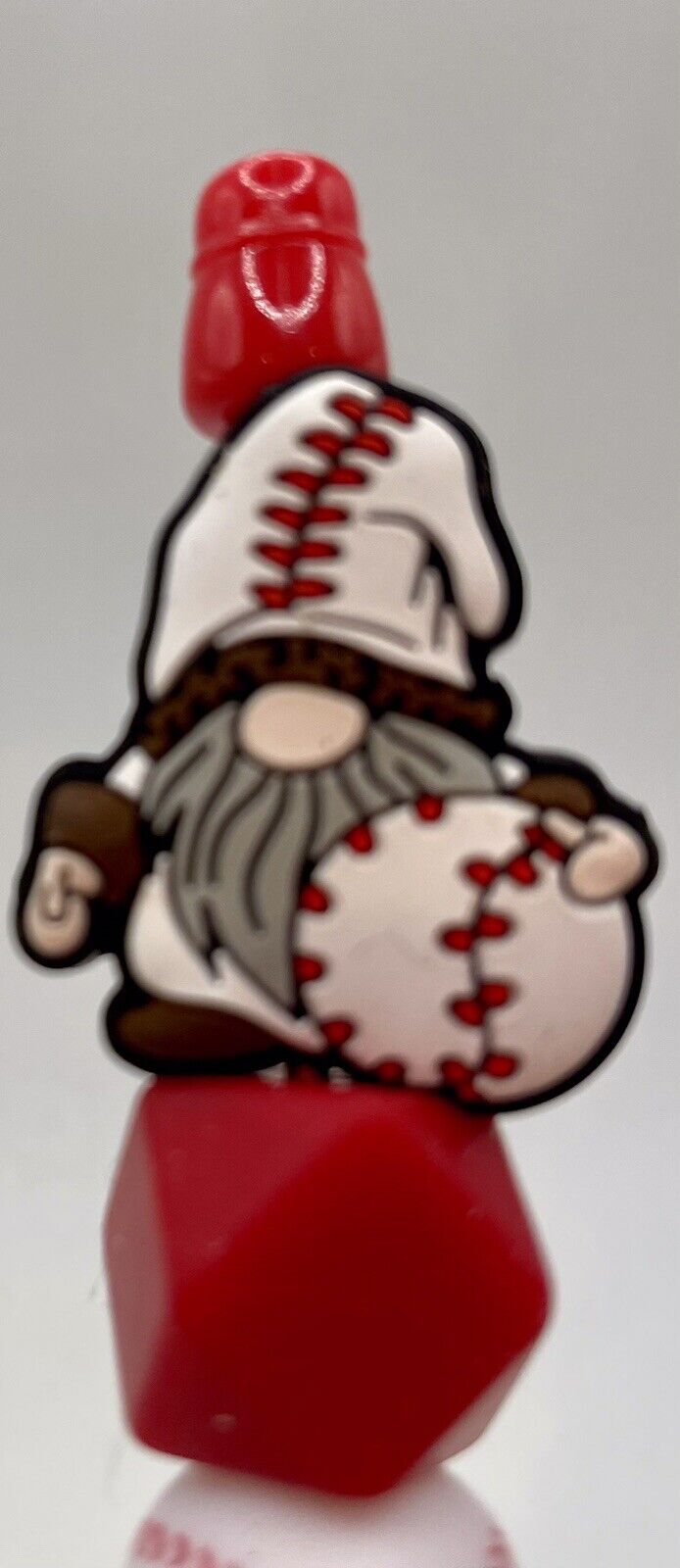 Beaded Ballpoint Pen…baseball,gnome Holding Baseball