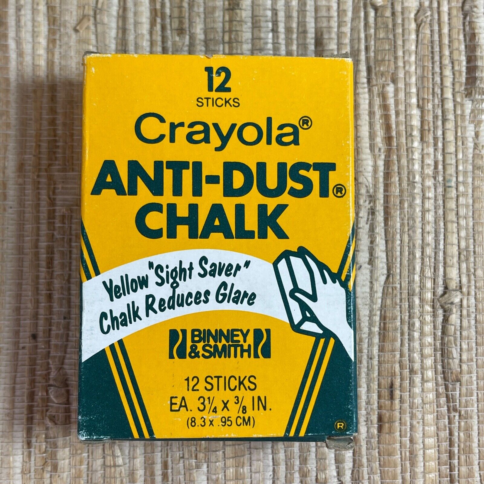Vintage Crayola Yellow Anti Low Dust Chalk Box Binney & Smith 1401